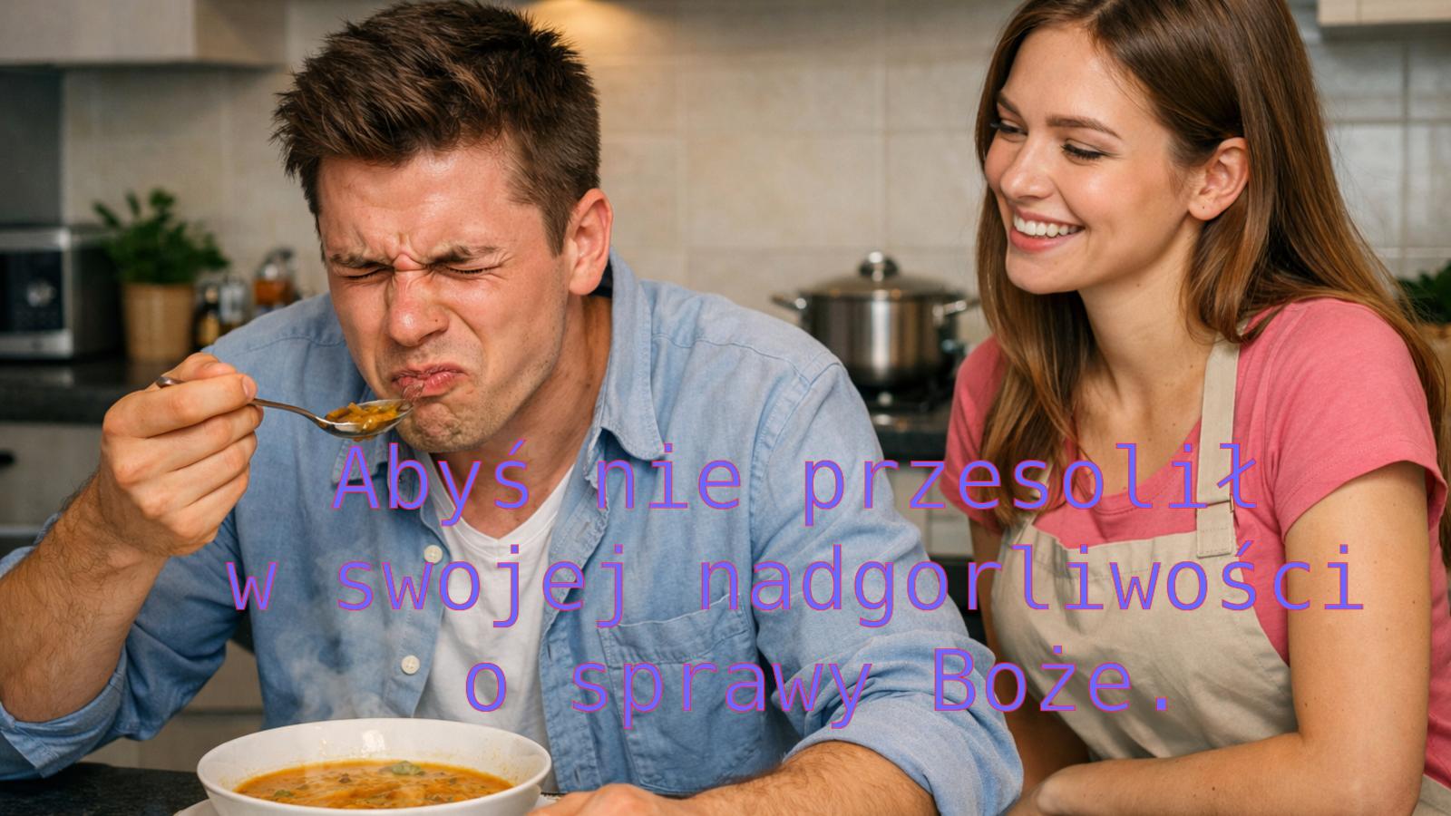 Abyś nie przesolił w swojej nadgorliwości o sprawy Boże.