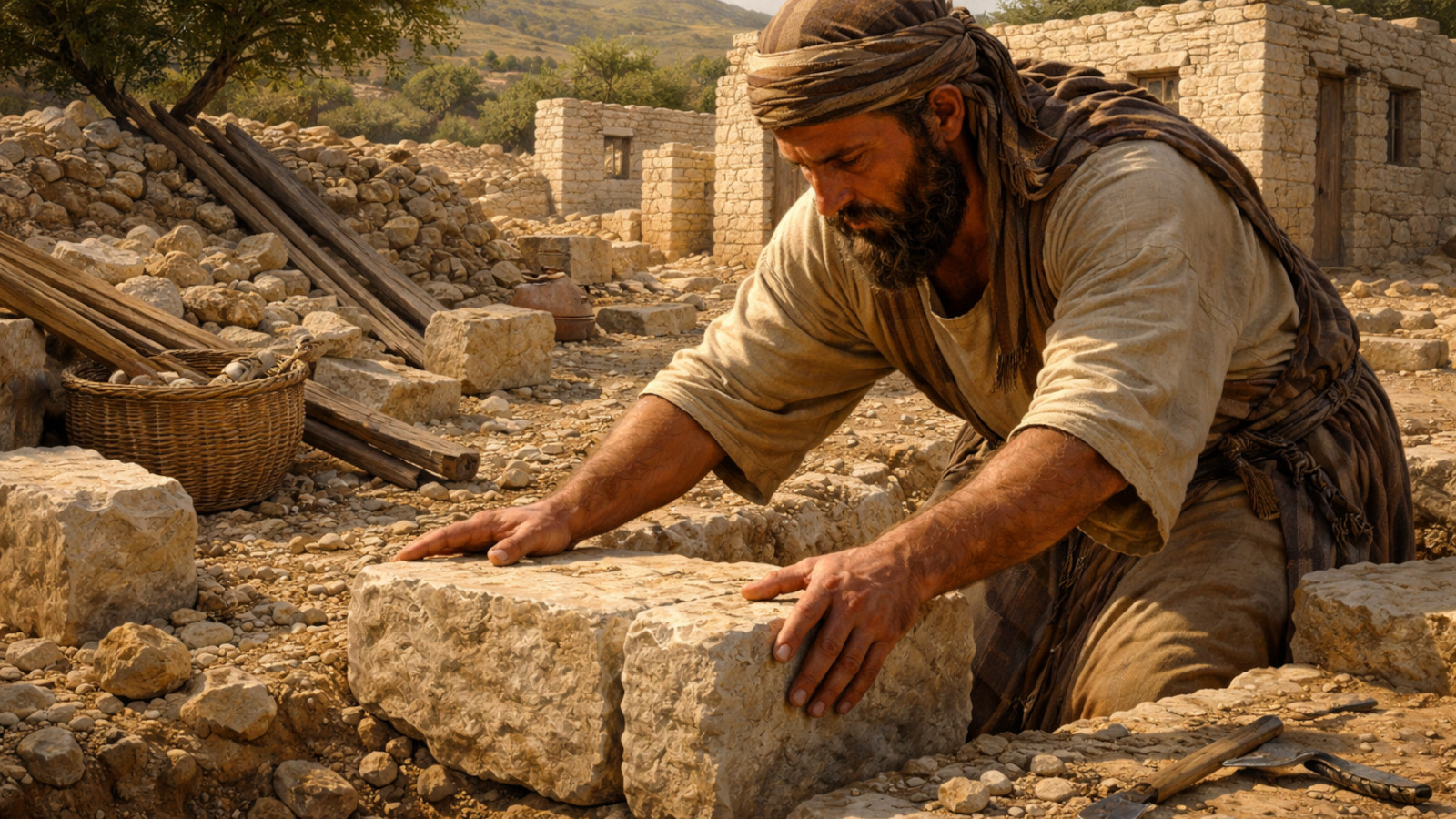 Jezus - Kamień Węgielny wyznaczający linię Kościoła.