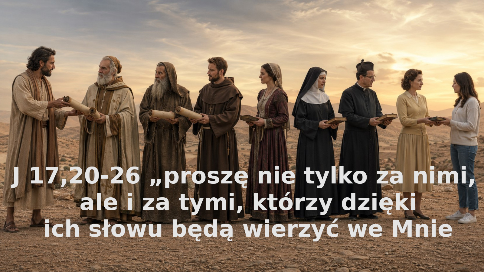 Proszę nie tylko za nimi, ale i za tymi, którzy dzięki ich słowu będą wierzyć we Mnie.