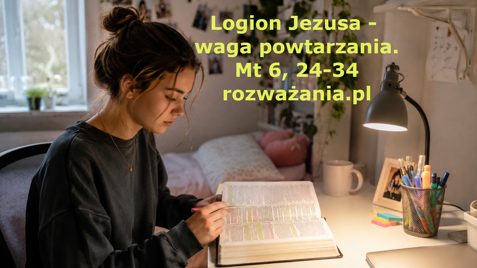 Logion Jezusa - waga powtarzania. – ilustracja do rozważania biblijnego na 20 czerwca 2026 – Mt 6, 24-34