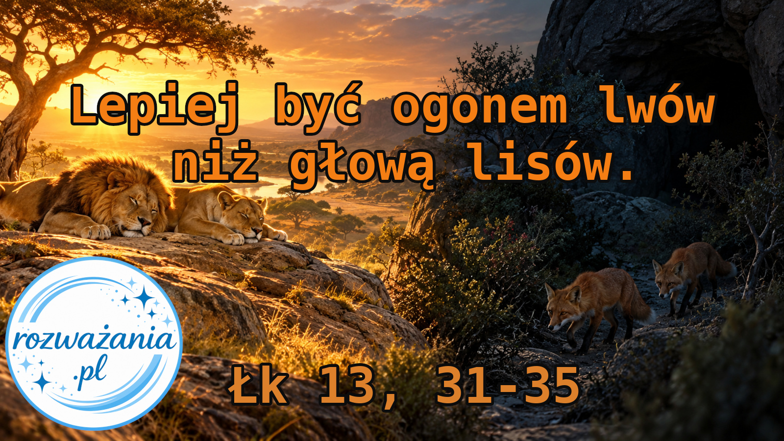 Lepiej być ogonem lwów niż głową lisów. – ilustracja do rozważania biblijnego na 29 października 2026 – Łk 13, 31-35