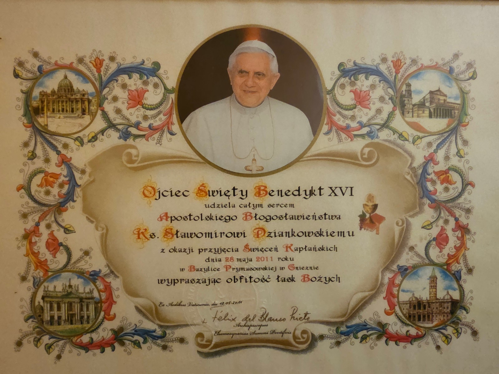 Błogosławieństwo od papieża Benedykta XVI